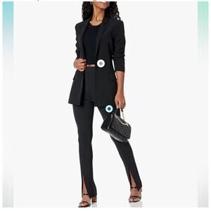 The Drop NEW Front Slit Pull On Black Uma Pant Size‎ Small